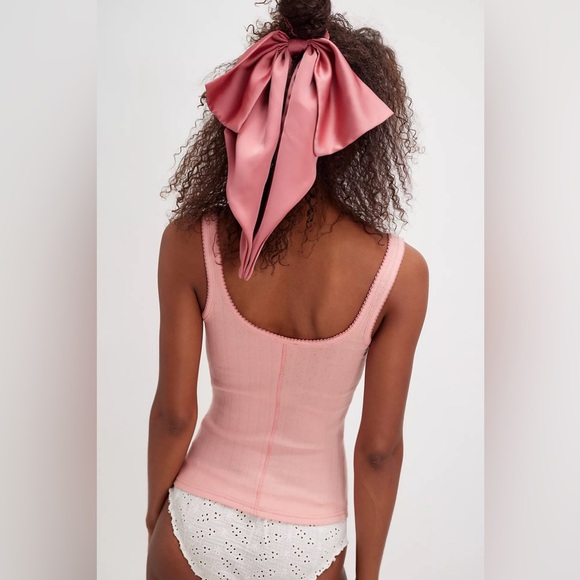 Pink Ribbed Button-Down Tank Top - Picture 2 of 4